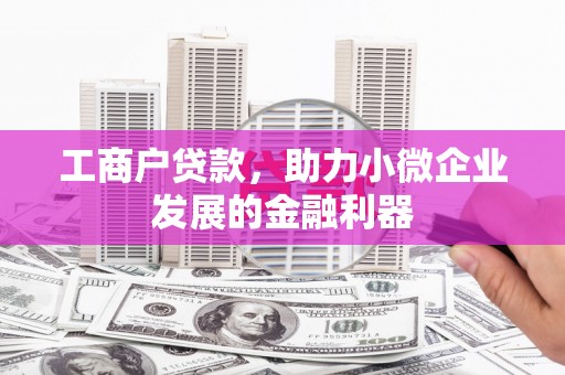 淇县工商户贷款，助力小微企业发展的金融利器
