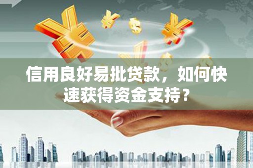 淇县信用良好易批贷款，如何快速获得资金支持？