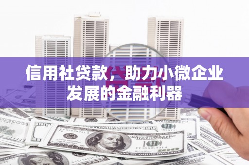 淇县信用社贷款，助力小微企业发展的金融利器