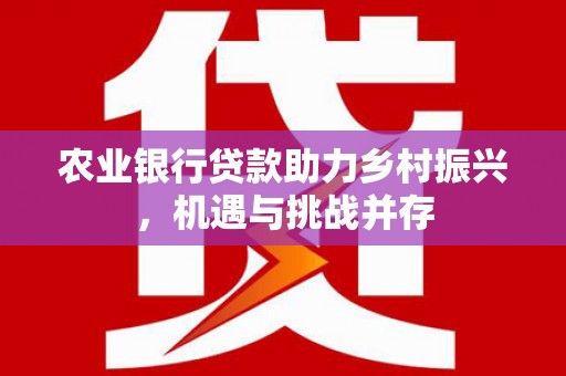 淇县农业银行贷款助力乡村振兴，机遇与挑战并存